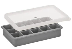 Cilio Blocks Ijsblokjesvorm Met Deksel 18,7 X 11,8 Cm Silicone Grijs