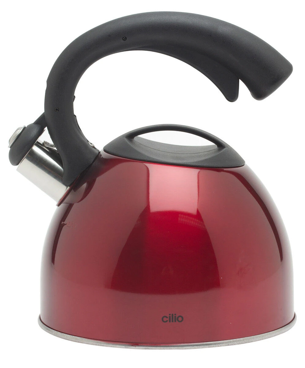 Cilio Fluitketel 2,5 Liter Rvs Rood 1 Cilio Fluitketel 2,5 Liter Rvs Rood