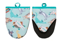 Ulster Weavers Kitty Cats Kleine Ovenwant Katoen Blauw 2 Stuks