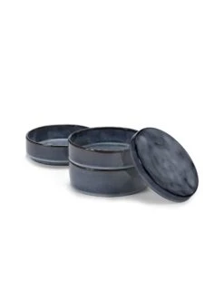 Serax Pure Kommenset Met Deksel ø 14 Cm H 15 Cm Keramiek Dark Blue Glazed 3-delig -Beste Keukenproducten Winkel b5120412ds2 m2 1