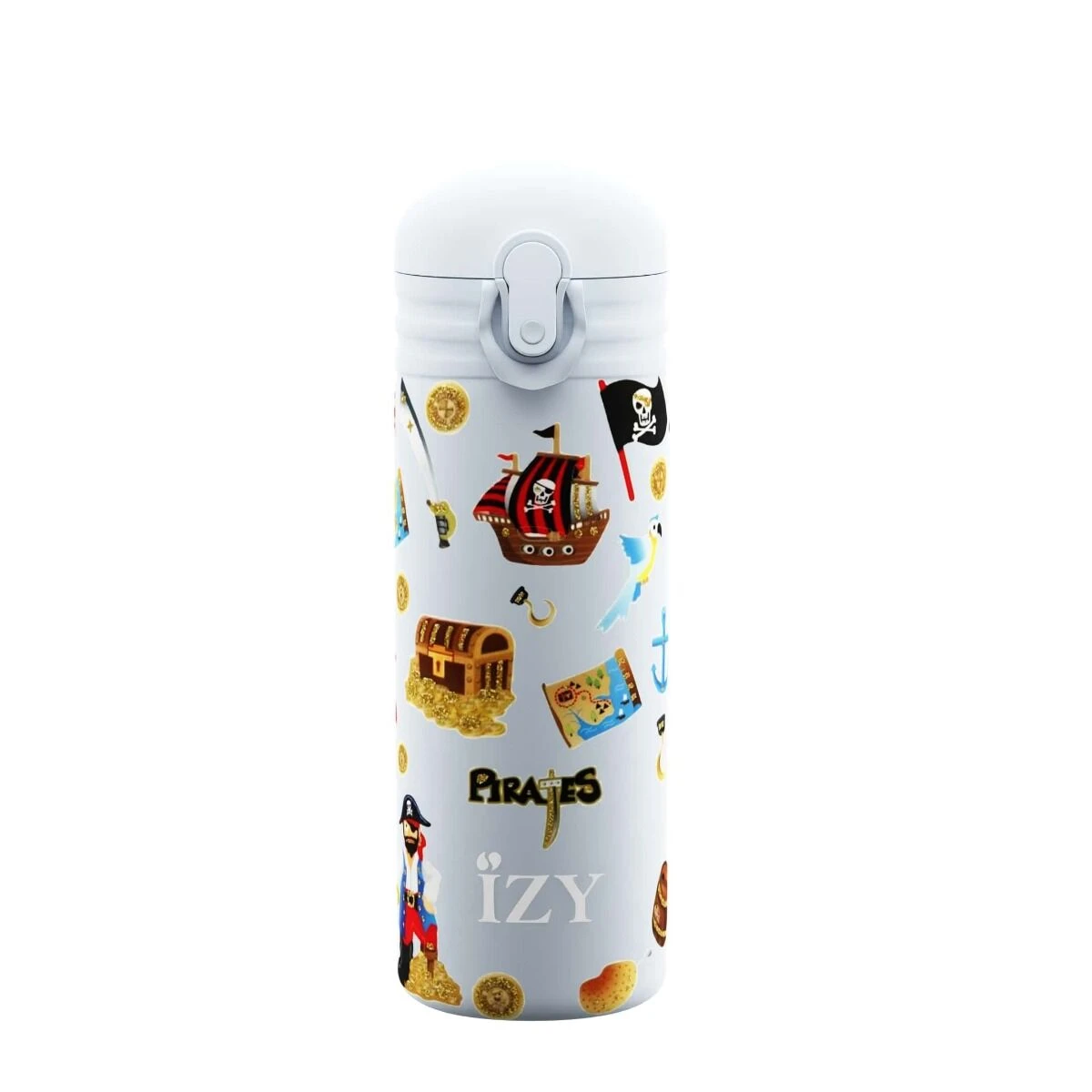 IZY Kids Drinkfles 350 Ml Blue Pirates Rvs 3 IZY Kids Drinkfles 350 Ml Blue Pirates Rvs - Afbeelding 3