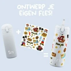IZY Kids Drinkfles 350 Ml Blue Pirates Rvs 13 IZY Kids Drinkfles 350 Ml Blue Pirates Rvs -Beste Keukenproducten Winkel blue pirates 350ml kids bottle v6