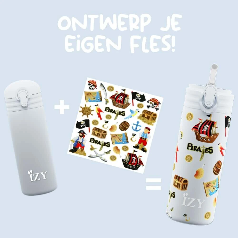 IZY Kids Drinkfles 350 Ml Blue Pirates Rvs 6 IZY Kids Drinkfles 350 Ml Blue Pirates Rvs - Afbeelding 6