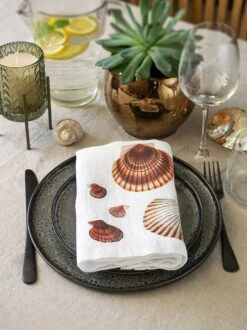 Oldenhof Sea Animals Servet 45 X 45 Cm Linnen 6 Stuks -Beste Keukenproducten Winkel linoroom napkins sea animals vertical lr18