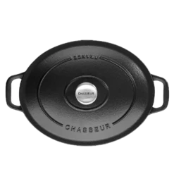 Chasseur Braadpan Ovaal 5 Liter ø 29 Cm Gietijzer Mat Zwart -Beste Keukenproducten Winkel oval casserole black01