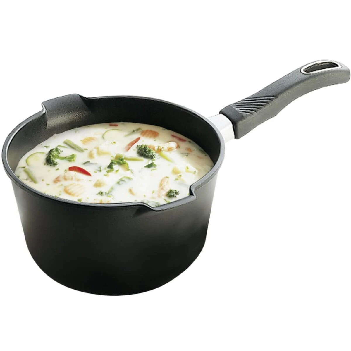 Gastrolux Expert Sauspan Met 2 Tuiten Voor Inductie ø 16 Cm H 9,5 Cm Aluminium 2 Gastrolux Expert Sauspan Met 2 Tuiten Voor Inductie ø 16 Cm H 9,5 Cm Aluminium - Afbeelding 2