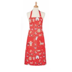 Ulster Weavers Festive Friends Schort Katoen Rood