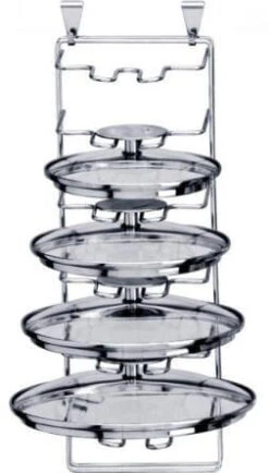 Cristel Panoply Pannendekselhouder Hangend 36,5 Cm Rvs Voor 6 Deksels